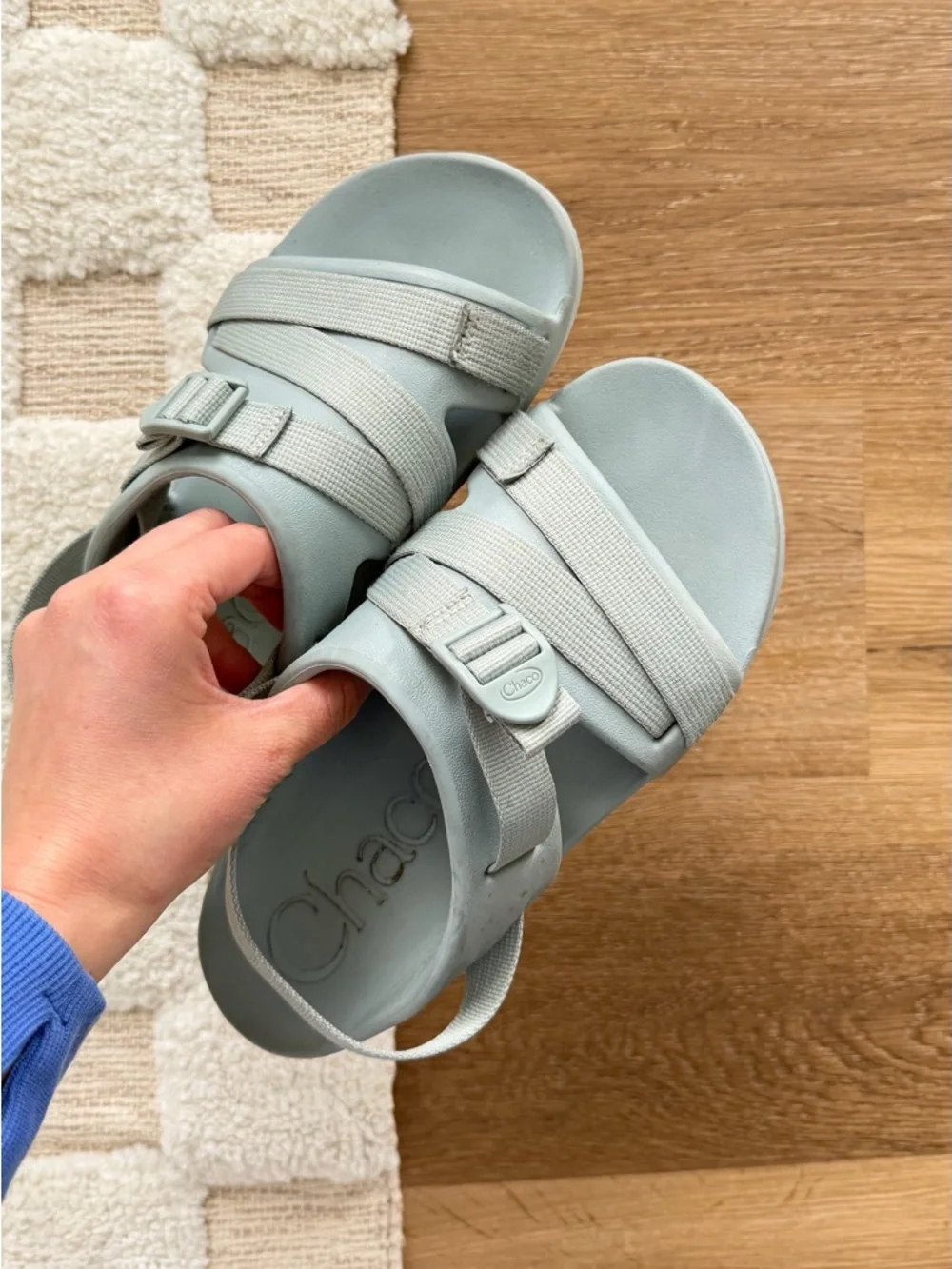 Chaco Chillos Sport Sandals in Aqua Gray - Picture 3 of 6